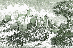 Le village du Revest vu du Nord-Ouest 1870